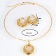Brass Hollow Donut Pendant Necklaces & Hoop Earrings LV5654-3