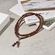 Collier pendentif gland gourde en alliage avec des chaînes de perles de bois pour les femmes NJEW-JN04181-5