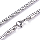 304 collares redondos de cadenas de serpiente de acero inoxidable NJEW-G340-02P-1