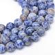 Chapelets de perle de pierre naturelle avec point bleu G-UK0001-69-6mm-1