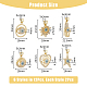 Dicosmetic 12 piezas 6 estilos latón micro pavé colgantes de circonita cúbica ZIRC-DC0001-28-2