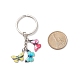 3pcs porte-clés pendentif en émail en alliage de papillon coloré KEYC-JKC00388-3