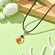 Angel Shape Alloy with Glass Pendant Necklaces NJEW-JN04560-02-2