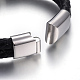 Bracelets en cuir tressé BJEW-E352-36P-3