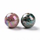 Perles rondes acryliques opaques peintes à la bombe ACRP-F002-01-3