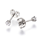 Gifts for Boyfriend Valentines Day Cubic Zirconia Ear Studs EJEW-H072-01-2