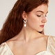 Fibloom 2 par 2 colores plástico imitaion perlas pendientes colgantes palanca trasera EJEW-FI0001-03-5