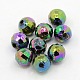 Faceted Round Plated Acrylic Beads PACR-L001-10mm-C-1