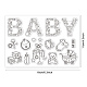 GLOBLELAND Baby Silicone Clear Stamps Baby Toy Transparent Stamps for Birthday Easter Holiday Cards Making DIY Scrapbooking Photo Album Decoration Paper Craft DIY-WH0167-56-616-2