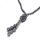 Acrylic Pearl Lariat Necklaces NJEW-O086-08-3