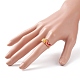Glass Braided Vortex Finger Ring RJEW-TA00046-01-3