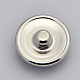Platinum Plated Brass Glass Flat Round with Tree Jewelry Snap Buttons SNAP-M030-B-17-2