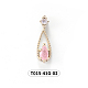 Chinese lute Shape Brass Micro Pave Clear Cubic Zirconia Nail Gems Set MRMJ-T015-41G-02-2