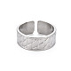 304 anello per polsino aperto da donna a fascia larga scanalato in acciaio inossidabile RJEW-N038-046P-1
