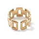 Ion Plating(IP) 304 Stainless Steel Hollow Out Rectangle Open Cuff Rings for Women RJEW-G285-55G-3