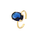 Овальное стеклянное открытое кольцо-манжета RJEW-S049-001G-4