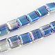 Transparent Half Plated Faceted Glass Beads Strands EGLA-S087-09-1