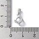 Placcatura in rodio a cremagliera 925 pendente in argento sterling con montature cabochon STER-NH0001-47P-3