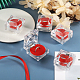 Scatole portaoggetti per anelli in acrilico con diamanti quadrati CON-WH0095-51-4