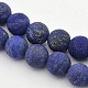 Frosted Round Natural Lapis Lazuli Beads Strands G-E302-110-8mm-1