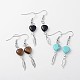 Antique Silver Plated Alloy Gemstones Earring EJEW-JE01903-1