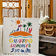 FINGERINSPIRE Happy Summer Stencil for Painting 29.7x21cm Summer Theme Stencils Beach Stencil Tropical Hawaiian Stencils for Painting on Wood Tile Paper Fabric Floor Wall DIY-WH0202-229-7