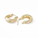 Brass Donut with Scale Pattern Hoop Earrings for Women EJEW-I270-06G-2