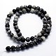 Chapelets de perles de pierre noire/soie noires naturelles X-G-I199-11-8mm-2