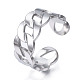 304 Stainless Steel Curb Chain Open Cuff Ring RJEW-T023-41P-3