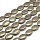 Oval Natural Pyrite Beads Strands G-I126-19-20x15mm-1