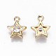 Brass Micro Pave Cubic Zirconia Charms KK-S359-022-RS-2