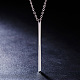 SHEGRACE Classic Rhodium Plated 925 Sterling Silver Tube Bead Pendant Necklace JN472A-3