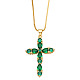 Collana con croce colorata in zircone catena hip hop con diamanti moda nkb266 ST9119898-1