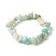 Bracelets extensibles en perles d'amazonite naturelles pour enfants BJEW-JB06388-01-1
