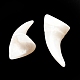 オペーク樹脂ビーズ  穴がない  動物の歯の形  ホワイト  25x11x10mm RESI-D050-11-4