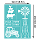 OLYCRAFT 2pcs Self-Adhesive Silk Screen Printing Stencil Windmill Pattern Stencil Reusable Mesh Stencils Transfer Washable Home Decor for DIY T-Shirt Pillow Fabric Painting Decoration - 11x 8.5Inch DIY-WH0338-004-2