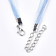 Waxed Cord and Organza Ribbon Necklace Making NCOR-T002-168-3