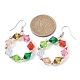 Boucles d'oreilles pendantes en perles acryliques colorées EJEW-JE05631-02-3
