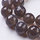 Faceted Round Natural Gray Agate Beads Strands G-E302-060-18mm-1-3
