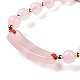 Natürliche geflochtene Perlenarmbänder aus Rosenquarz für Damen und Herren BJEW-JB08930-02-5