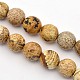 Faceted Round Natural Picture Jasper Beads Strands G-E302-089-10mm-1