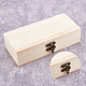 長方形の未完成の木工芸品収納ボックス  ヒンジ付きの蓋と鉄製の留め具付き  パパイヤホイップ  18x8.2x4.95cm CON-WH0095-57-5