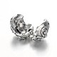 Flower Antique Silver Plated Alloy Rhinestone European Clip Clasps CPDL-M015-01-2