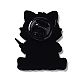 医療テーマの漫画エナメルピン  黒の亜鉛合金のブローチ  猫の形  30x24.5x1mm JEWB-A018-01D-2