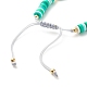Bracelet de perles tressées en argile polymère disque fait main BJEW-JB07407-02-6