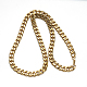304 Stainless Steel Cuban Link Chain Necklaces and Bracelets Jewelry Sets SJEW-O065-A-04G-3