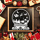 FINGERINSPIRE Christmas Themed Crystal Ball Decoration Stencil 30x30cm Santa Sleigh House Pattern Large Painting Reusable Mylar Template for Wall Wood Window Signs Christmas Home Decor DIY-WH0172-728-7