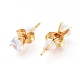 Collier pendentif en laiton zircone cubique et boucles d'oreilles parures de bijoux SJEW-L154-10G-8