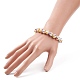 Dot Pattern Lampwork Round Beaded Stretch Bracelet for Women BJEW-JB08225-3