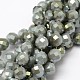 Full Rainbow Plated Faceted Round Glass Bead Strands X-EGLA-L007-R05-2